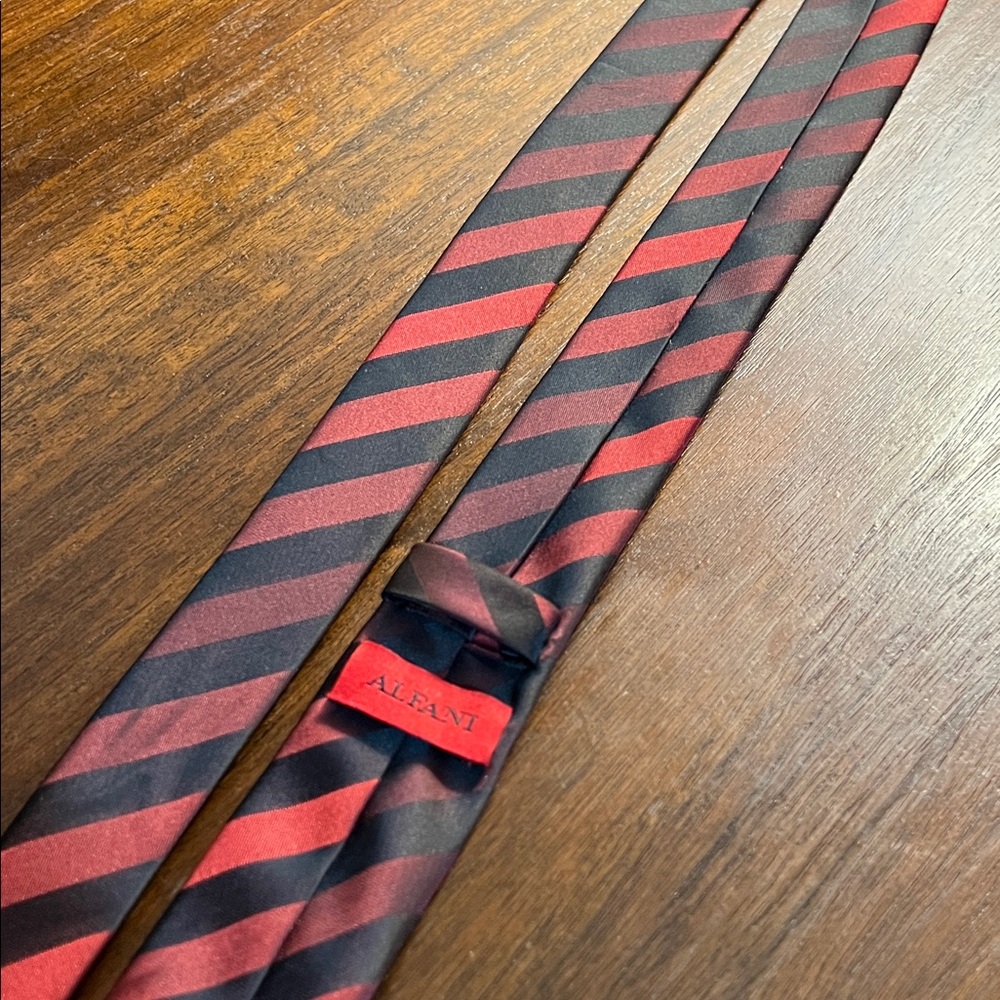 Alfani Bold Red and Black Diagonal Tie